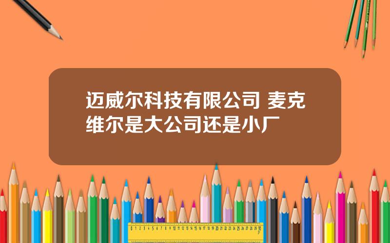 迈威尔科技有限公司 麦克维尔是大公司还是小厂